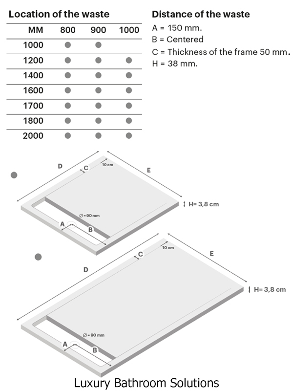 Shower tray POMPEYA WHITE 800 x 1200 mm