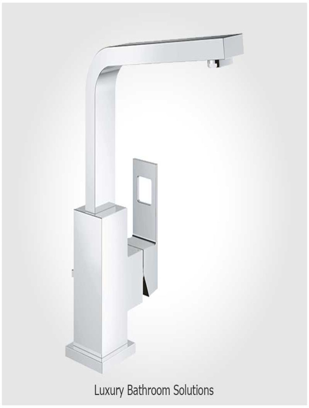 EUROCUBE - Luxury Designer Tall Mono Basin Mixer with Pop-Up Waste 
