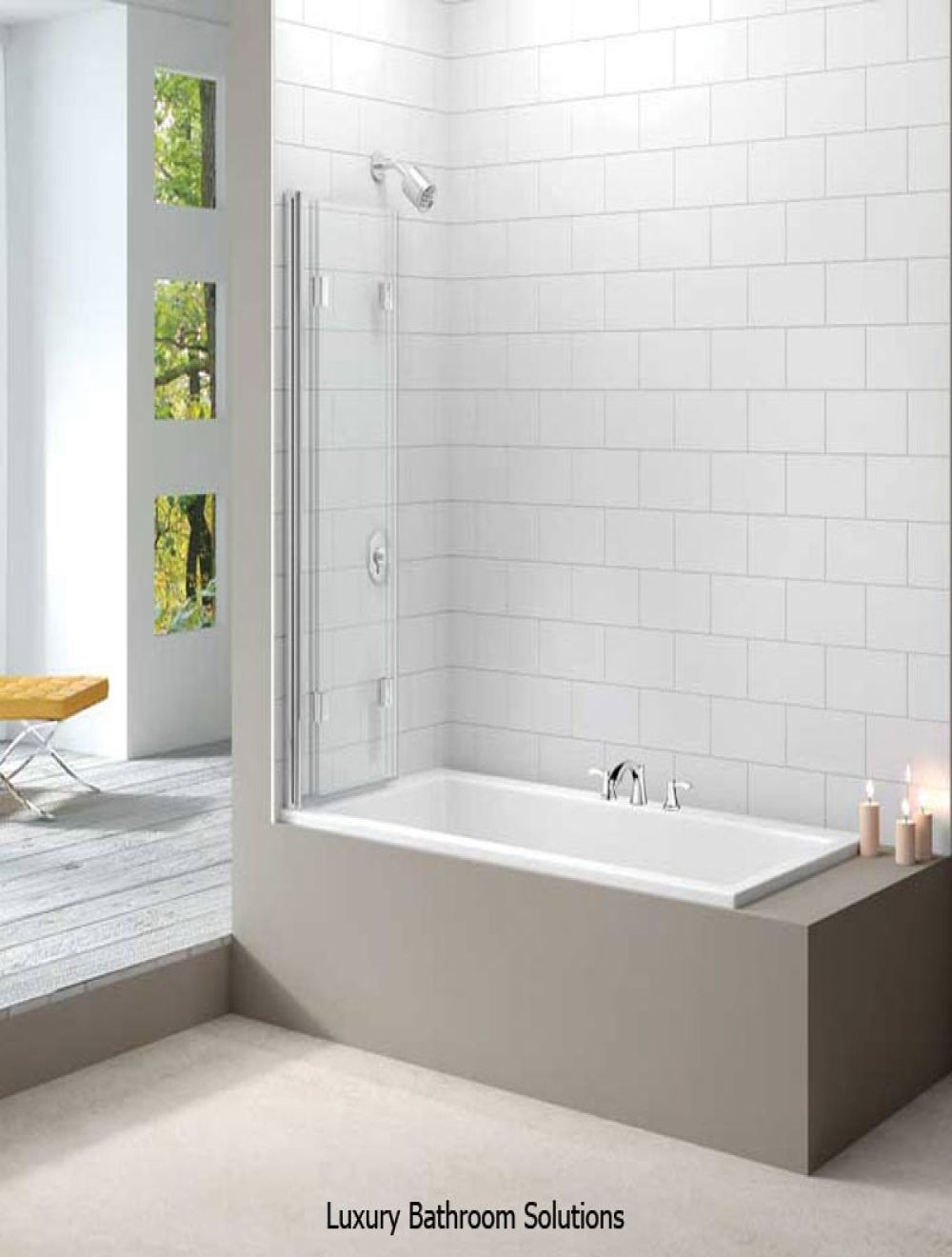 MERLYN Luxury 3 Panel Folding Bath Screen